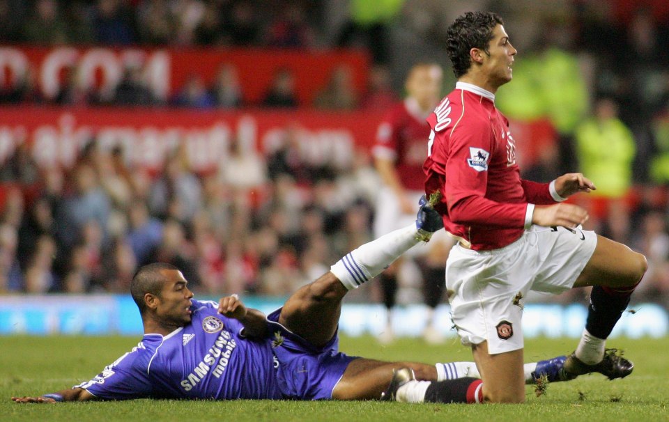 Cole was not shy in getting stuck in on Ronaldo during their epic battles